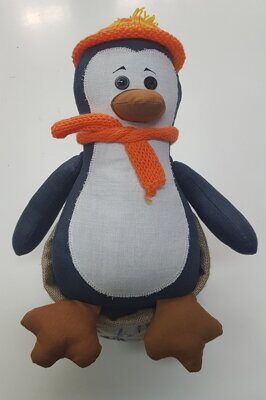 Игрушка "Пингвин в шапочке" материал верха хлопок/лен, шт