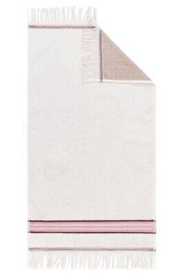 Полотенце махровое 68х140 см, рис. "Tress", с бахромой, кайма розовая, шт